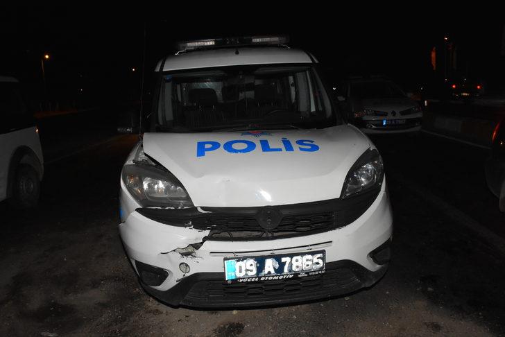 Aydın'da polisten kaçmaya çalışan alkollü sürücü, otomobili ekip araçlarına çarpınca yakalandı G3
