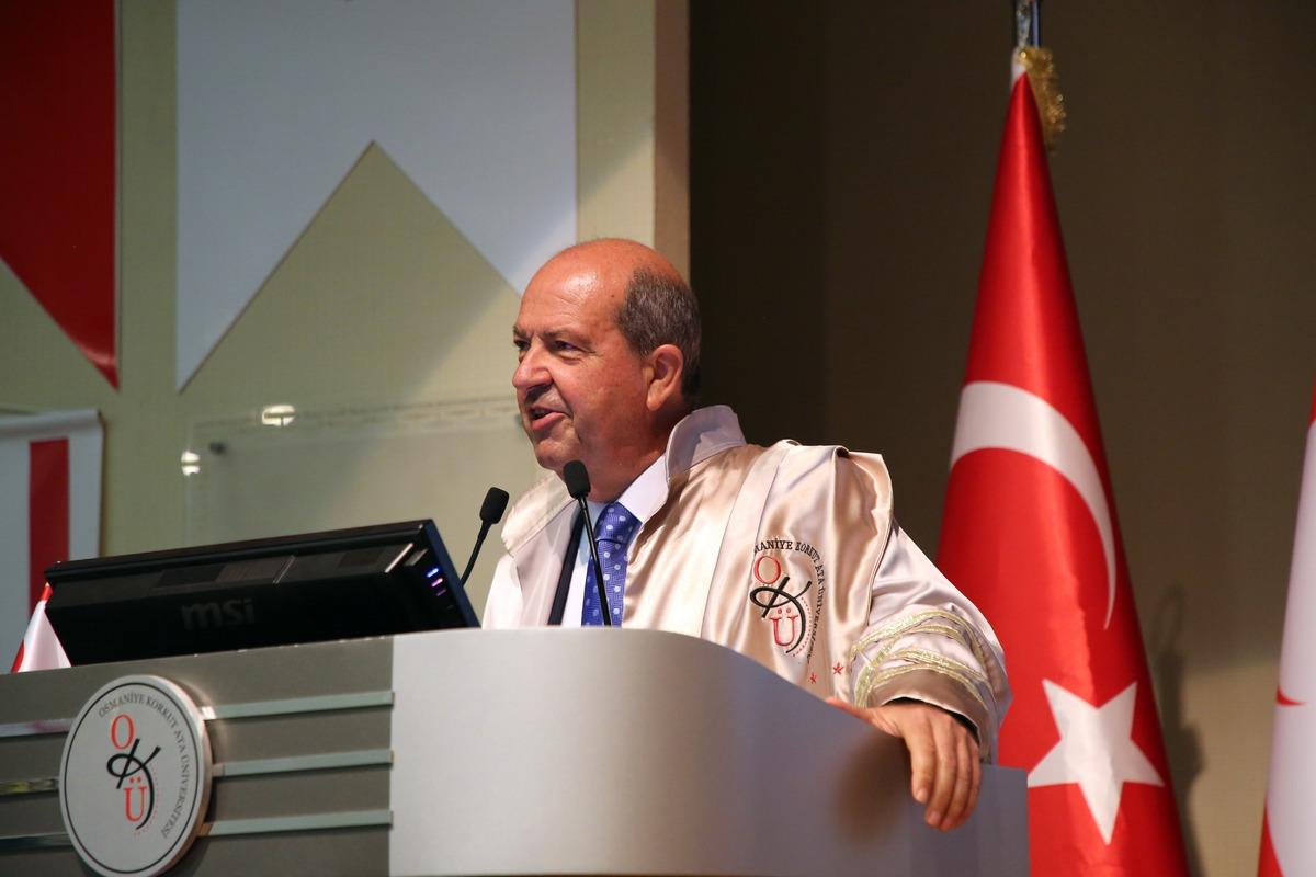 KKTC Cumhurbaşkanı Tatar, "Kıbrıs'ta T&uuml;rklerin Varoluş M&uuml;cadelesi" konferansında konuştu: