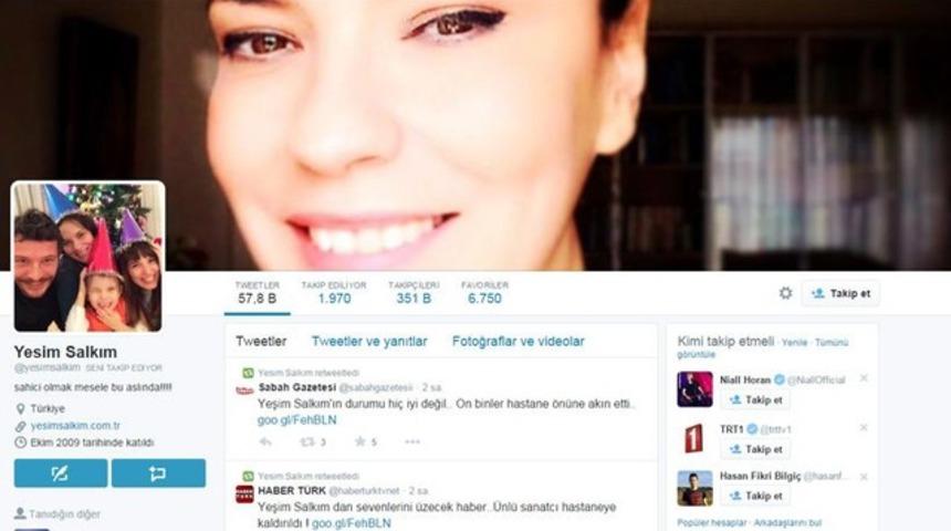 Yeşim Salkım'ın twitter hesabı hacklendi