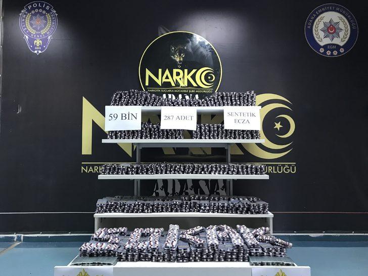 Adana'da uyuşturucu etkili 59 bin 287 hap ele geçirildi G1