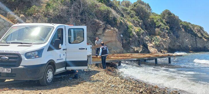 Bodrum'da kaçak iskelelerin kaldırılmasına devam ediliyor G4
