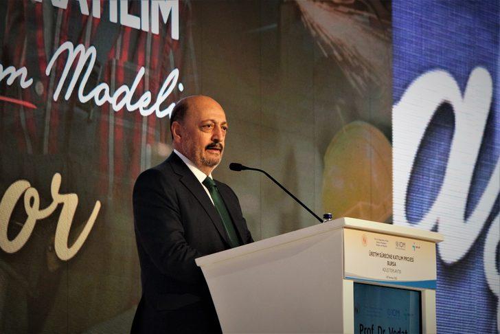 Bakan Bilgin, "Bursa Üretim Sürecine Katılımın Desteklenmesi Projesi Toplantısı"nda konuştu: G3