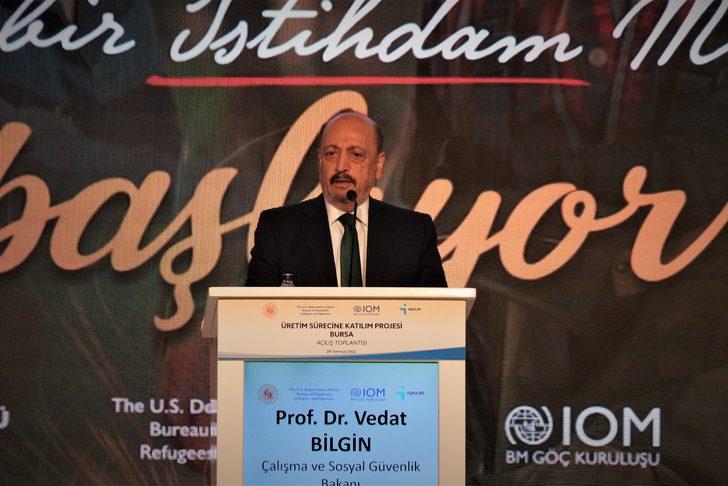 Bakan Bilgin, "Bursa Üretim Sürecine Katılımın Desteklenmesi Projesi Toplantısı"nda konuştu: G4