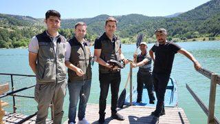 Çubuk Gölü'nde oltaya takılan balıkçıl kurtarıldı