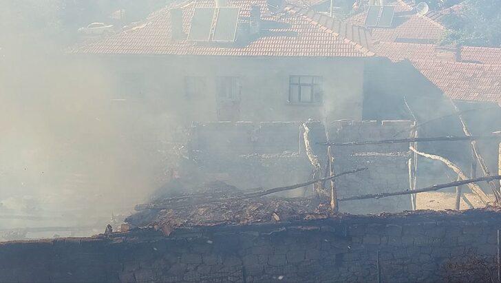 Alacahöyük Ören Yeri'ndeki yangına müdahale ediliyor G5