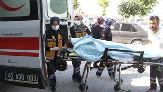 Konya'da bıçakla yaralanan iş yeri sahibi hastaneye kaldırıldı