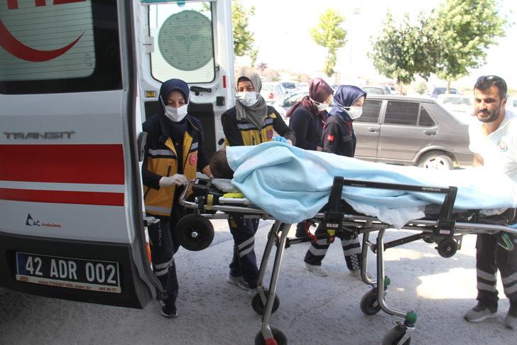 Konya'da bıçakla yaralanan iş yeri sahibi hastaneye kaldırıldı