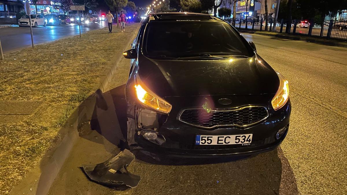 Samsun'da yaya ge&ccedil;idinde otomobilin &ccedil;arptığı kadın yaralandı