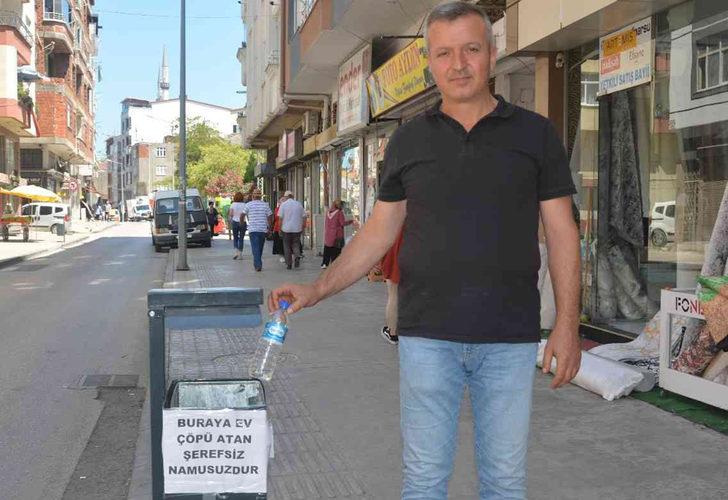 Çöp kovasına yazdığı yazıyı görenler şaşkına döndü! Ordu'da esnafın ilginç çözümü her şeyi değiştirdi