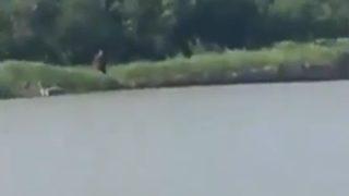 Gizemli yaratık panik yarattı! Korku dolu 26 saniye: Yarı insan yarı hayvan...