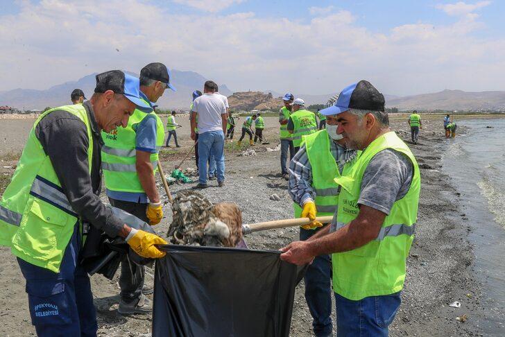 Belediye ekipleri Van Gölü sahilindeki çöpleri topladı G4