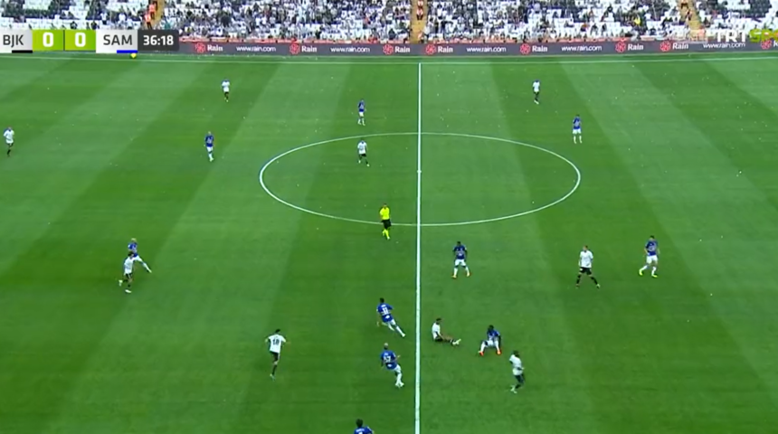 Beşiktaş - Sampdoria maçında sahalarda ender görülen gol! Kamera bile yetişemedi...