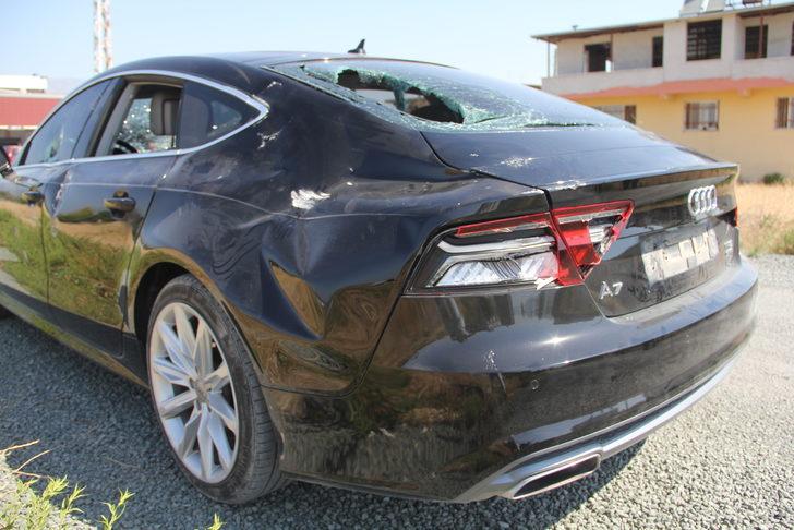 Hatay'da otomobile taşla zarar verilmesi güvenlik kamerasına yansıdı G1