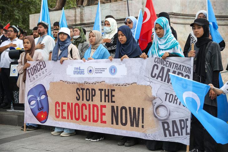 Çin'in Sincan Uygur Özerk Bölgesi politikaları İstanbul'da protesto edildi G3