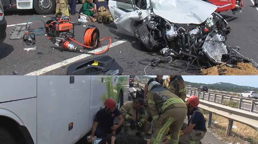 Son Dakika: Kuzey Marmara Otoyolu'nda zincirleme kaza! Yaralılar var