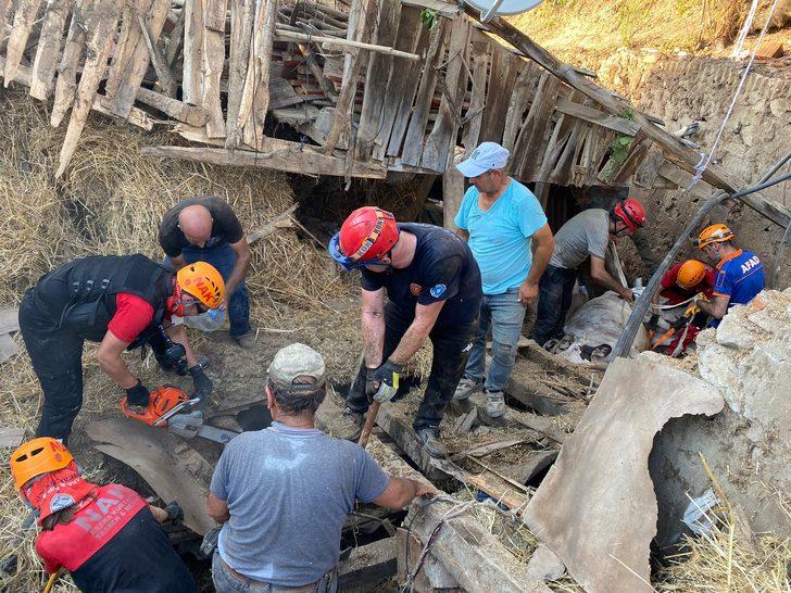 Bursa'da çöken ahırdaki 5 büyükbaş hayvan telef oldu G2