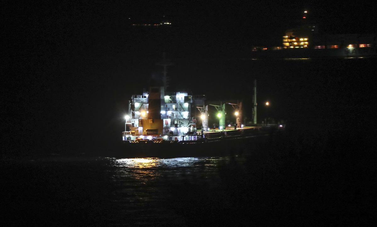 Odessa'dan gelen kuru y&uuml;k gemisi Razoni İstanbul Boğazı Karadeniz girişine ulaştı
