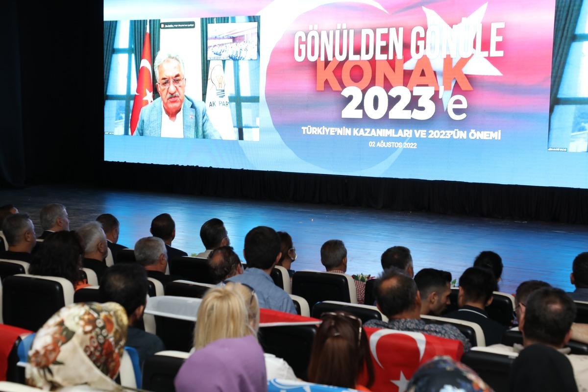 AK Parti'li Hayati Yazıcı, İzmir'deki "G&ouml;n&uuml;lden G&ouml;n&uuml;le 2023" programına video konferansla katıldı: