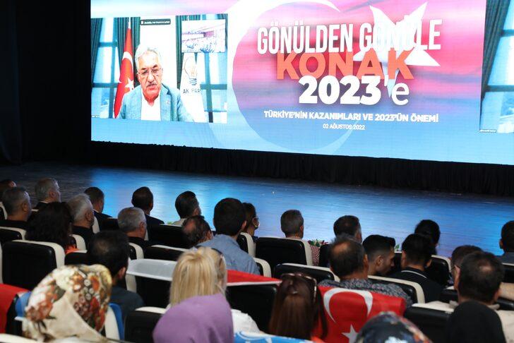 AK Parti'li Hayati Yazıcı, İzmir'deki "Gönülden Gönüle 2023" programına video konferansla katıldı: G1