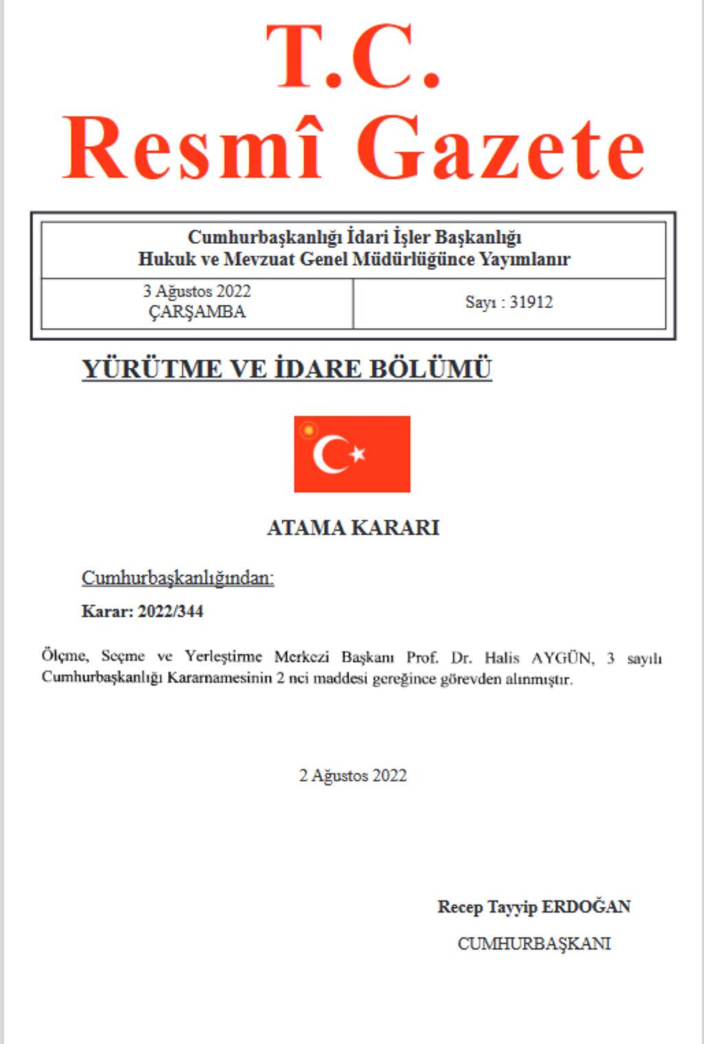 Son Dakika : �SYM Ba�kan� g�revden al�nd�