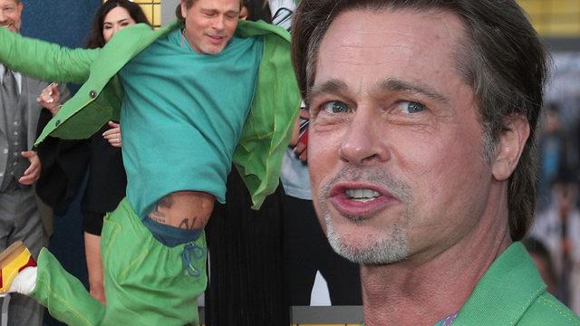 Brad Pitt renkli stiliyle dikkat çekti! Hepimiz öleceğiz, sallayalım gitsin