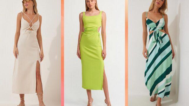 Kısa elbise sevmeyenler için uzun yazlık elbise modelleri