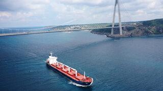 Ukrayna'dan yola çıkan mısır yüklü gemi İstanbul Boğazı'ndan geçti