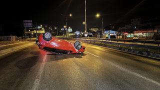 Bursa'da sürücü, takla atan otomobilden yara almadan kurtuldu