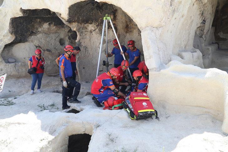 Nevşehir'de tarihi mekanda kurtarma tatbikatı yapıldı G2