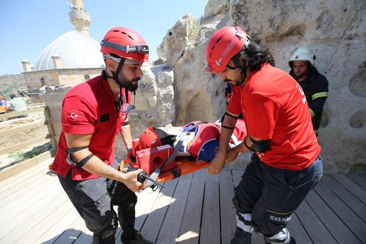 Nevşehir'de tarihi mekanda kurtarma tatbikatı yapıldı G4