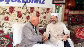 Diyanet İşleri Başkanı Erbaş, saldırıya uğrayan Şah-ı Merdan Cemevi'ni ziyaret etti