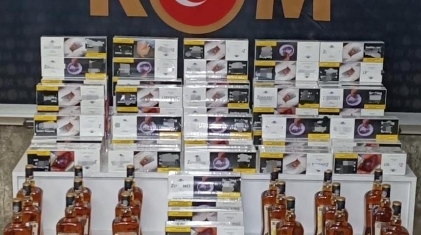 Trabzon'da kaçak alkol ve sigara operasyonunda 2 kişi gözaltına alındı
