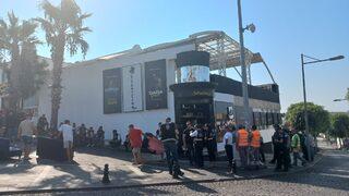 Bodrum'da kaçak gece kulübünde tahliye ve yıkım çalışması