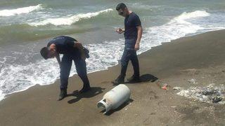 Hatay'da denizden mutfak tüpü çıktı