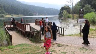 Bolu'da sıcak havadan bunalanlar Gölcük'te doğa içinde zaman geçirdi