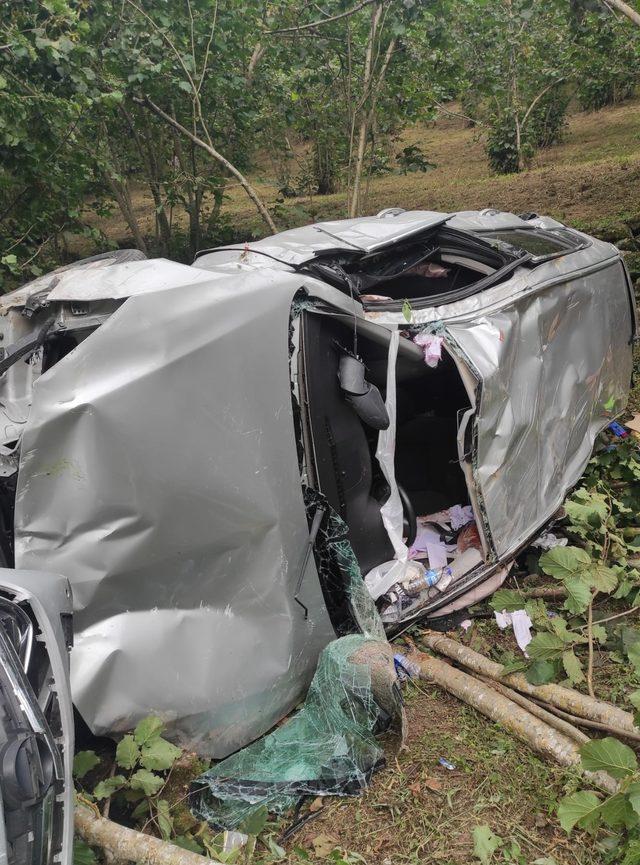 Giresun'da otomobilin devrildiği kazada 1 kişi öldü, 3 kişi yaralandı