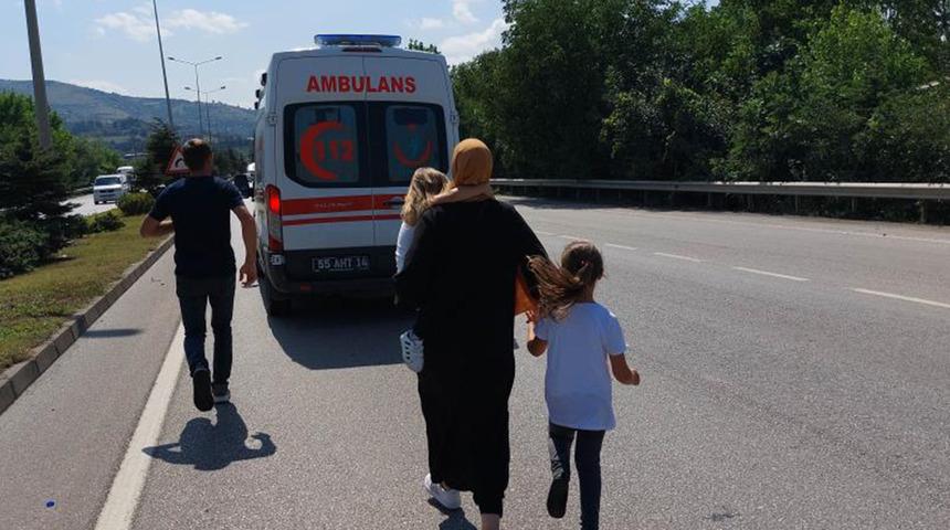 Hiçbir şey onu durduramadı! Kaza geçiren anne, kıyafeti tutuşarak yanan oğlunun yanına koştu