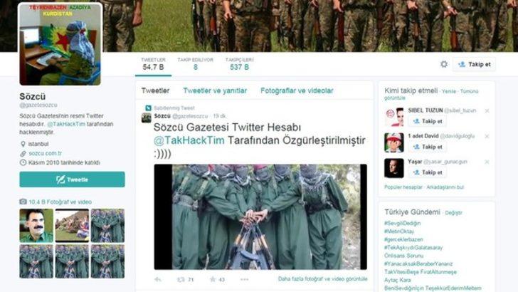 PKK yandaşı hackerlar Sözcü gazetesinin Twitter hesabını hackledi