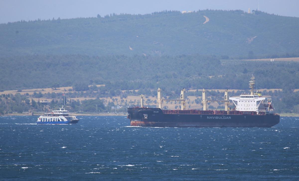 Ukrayna'dan yola &ccedil;ıkan mısır y&uuml;kl&uuml; gemi &Ccedil;anakkale Boğazı'ndan ge&ccedil;ti