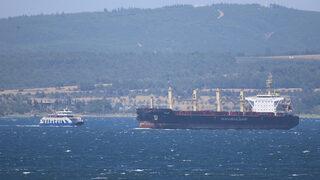 Ukrayna'dan yola çıkan mısır yüklü gemi Çanakkale Boğazı'ndan geçti