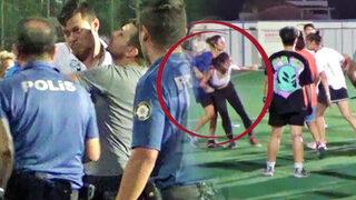 Tekme, yumruk, küfür! Kadınlar Ligi'nde ortalık karıştı... Saha boks ringine döndü! Polis müdahale etti