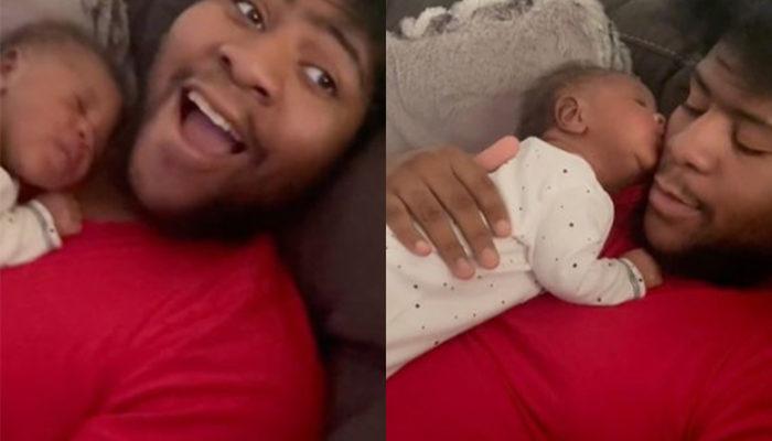 İçinizi ısıtacak görüntüler! Yeni doğan bebeğin babasını öptüğü anlar sosyal medyada viral oldu