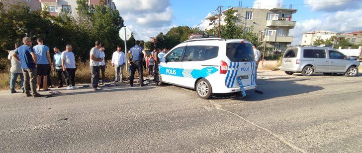 Tekirdağ'da hafif ticari aracın çarptığı polis otosundaki 2 polis yaralandı G2