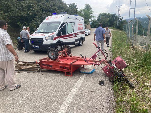 Ordu'da tarım aracının devrildiği kazada 3 kişi yaralandı