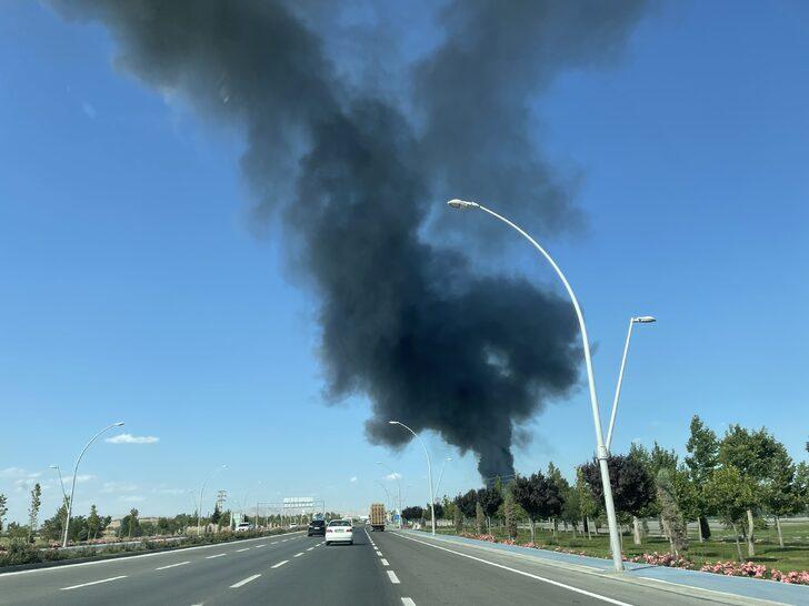 Konya'da boya fabrikasında çıkan yangına müdahale ediliyor G1