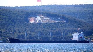 Ukrayna'dan denize açılan mısır yüklü Navi Star Çanakkale Boğazı'ndan geçti