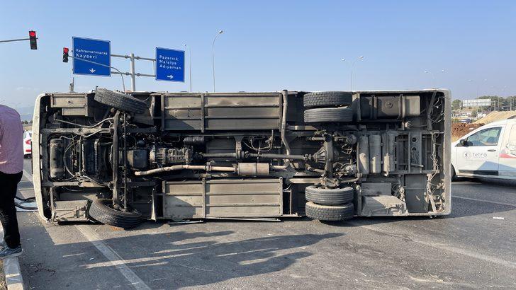 Kahramanmaraş'ta işçi servisi devrildi, 4 kişi yaralandı G1