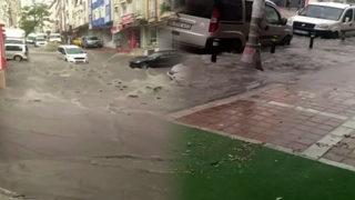 Beklenen yağış başladı, İstanbul'da 2 gün sürecek! Rögarlar patladı, caddeler sular altında kaldı