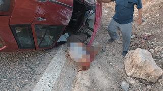 Gaziantep'te devrilen otomobilin sürücüsü öldü
