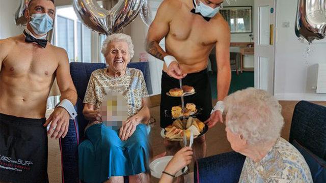 Huzurevinde yaşayan bir kadın, 106. doğum gününde çıplak garson istedi! O anlar sosyal medyada gündem oldu